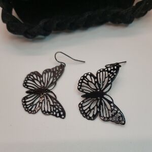 Butterfly Filigree Enamel Drop Earrings (3For$15 item)